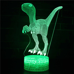 Lampada Notturna a Illusione Olografica 3D LED con Interruttore Touch, Luce Cambia Colore per Camera da Letto, Forma di Dinosauro - Product Image 4