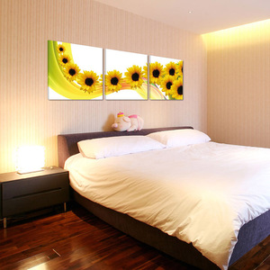 Pintado <span class=keywords><strong>a</strong></span> <span class=keywords><strong>mano</strong></span> Lienzo de Pared Moderna de la Pintura Al Óleo de girasol amarillo Mofang - Product Image 2
