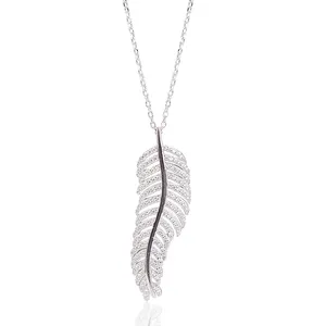 ZHILIAN Fashion Custom 925 Sterling Silver Big Leaf Pendant Necklaces for Women