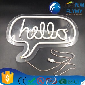 Alibaba amazon ebay mayor festivo y fiesta china fábrica suministra decoración personalizada batería powered luz de neón Hola - Product Image 4
