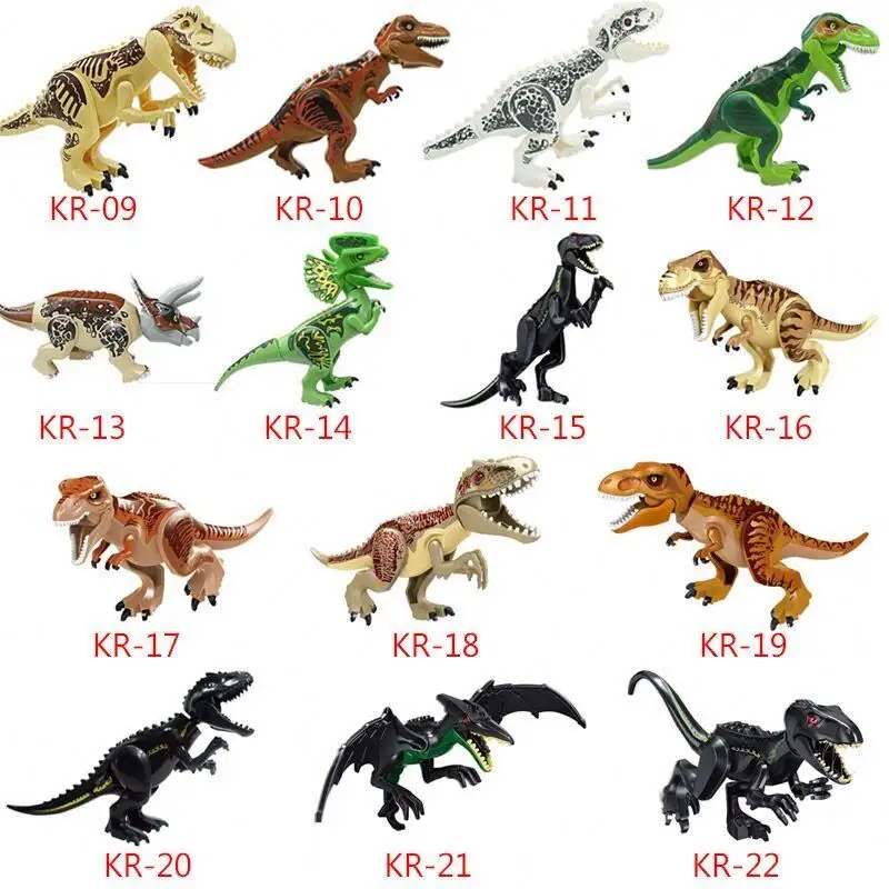 Dinosaurier Bausteine 3D Dinosaurier Miniatur Action-figuren OPP Verpackung Jurassic Park Die Dinosaurier Welt Spielzeug Für Kinder (EXW)