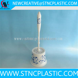 blue and white flower pattern Toilet Bowl Cleaning <strong>Brush</strong> and Caddy Set - Product Image 2
