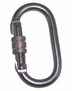 2442SG <b>Galvanized</b> Steel <b>Screw</b> Gate Carabiner CE EN362 22kN Industrial - Product Image 1