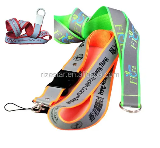 High quality safety reflective lanyards and card holders necklace with custom logo printing