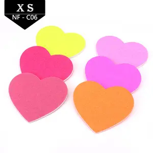 New Style Cute Double Sided Printed EVAハートShape Sponge Nail File For Nail Tool