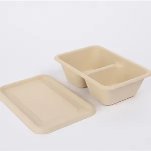 Disposable plant fiber molded pulp food box