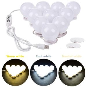 <strong>Vanity</strong> <strong>Light</strong> Mirror LED <strong>Lights</strong> for Mirror with 10 Dimmable Bulbs 3 Colors <strong>Light</strong> Strip for Bedroom Makeup Table Set - Product Image 1