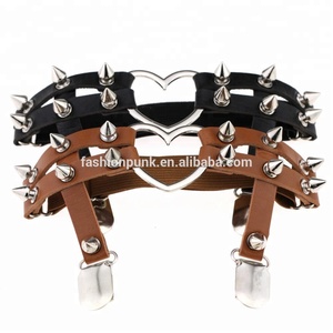 Ceinture <span class=keywords><strong>de</strong></span> jarret et <span class=keywords><strong>de</strong></span> cuisse sexy pour <span class=keywords><strong>femme</strong></span> en cuir PU à clous, élastique, style punk avec rivets en forme <span class=keywords><strong>de</strong></span> cœur, accessoire <span class=keywords><strong>de</strong></span> mode, <span class=keywords><strong>chaîne</strong></span> <span class=keywords><strong>de</strong></span> <span class=keywords><strong>cheville</strong></span> - Product Image 3