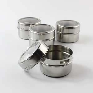 <span class=keywords><strong>Set</strong></span> di 4 Barattoli Magnetici in Acciaio Inox per <span class=keywords><strong>Condimenti</strong></span> e Spezie - Product Image 5