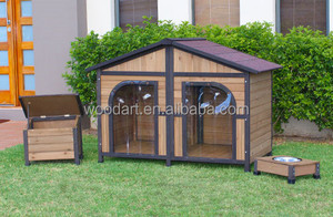 Tipo de casa grande de madera puertas dobles Casa de perrera - Product Image 4