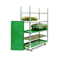 Chariot de jardinage pour serre avec roues, chariot à fleurs