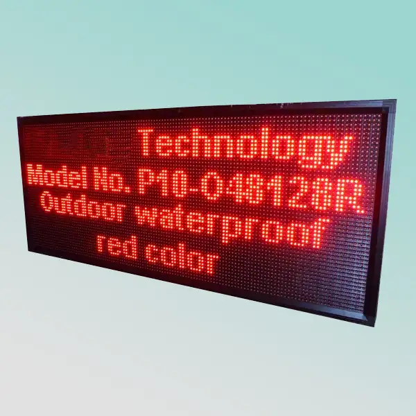 High brightness RS232 communication 48X128pixel P10mm red outdoor led display