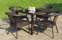 PE rotin meubles en rotin table et chaise