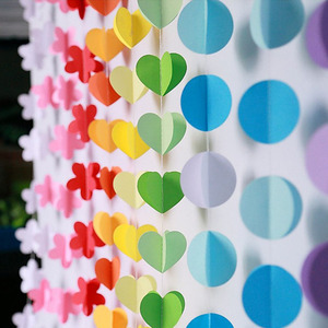 Boda/Día de San Valentín decoración 3D de papel de forma de corazón Garland - Product Image 2