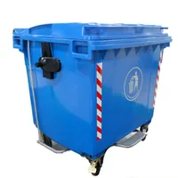 Boa qualidade reciclando lixas de resíduos 1100l lixo lata de lixo plástico ao ar livre lixeira de lixo