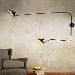 Kim loại hiện đại lampe cap Shape Swing với 2 cánh tay xoay đôi có thể điều chỉnh treo tường đèn cạnh giường ngủ Tường Đèn treo tường chiếu sáng cắm trong - Product Image 5