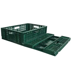 Barato de plástico vegetal alimentos apilable caja fabricante