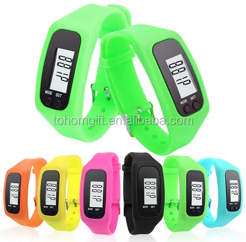 Factory wholesale silicone bracelet wristband digital calorie steps counter pedometer health fitness tracker watch