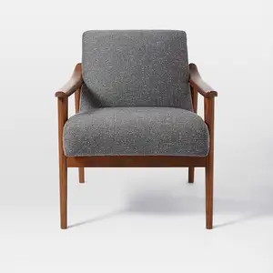 การออกแบบที่เรียบง่ายในช่วงกลางศตวรรษที่แสดงให้เห็นเก้าอี้ไม้เนื้อแข็งหุ้มเบาะการออกแบบที่ทันสมัย