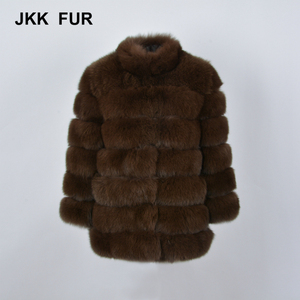 Venta <span class=keywords><strong>caliente</strong></span> rusa lujo Natural de piel de zorro ropa exterior proveedores chinos señoras hechas a mano Real Fox Fur Coat - Product Image 4