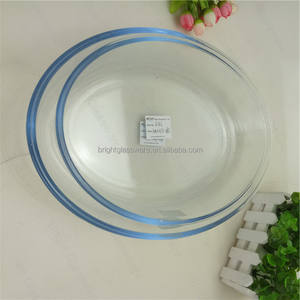 Chiaro bluastro cucina usato di vetro piatto di cibo sicuro forno a microonde borosilicato cucina usato di vetro piatto di cibo - Product Image 5