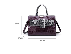 New Fashion Pu Leather <strong>Bag</strong> Ladies Handbag <strong>Snake</strong> Pattern Leather Tote <strong>Bag</strong> - Product Image 3