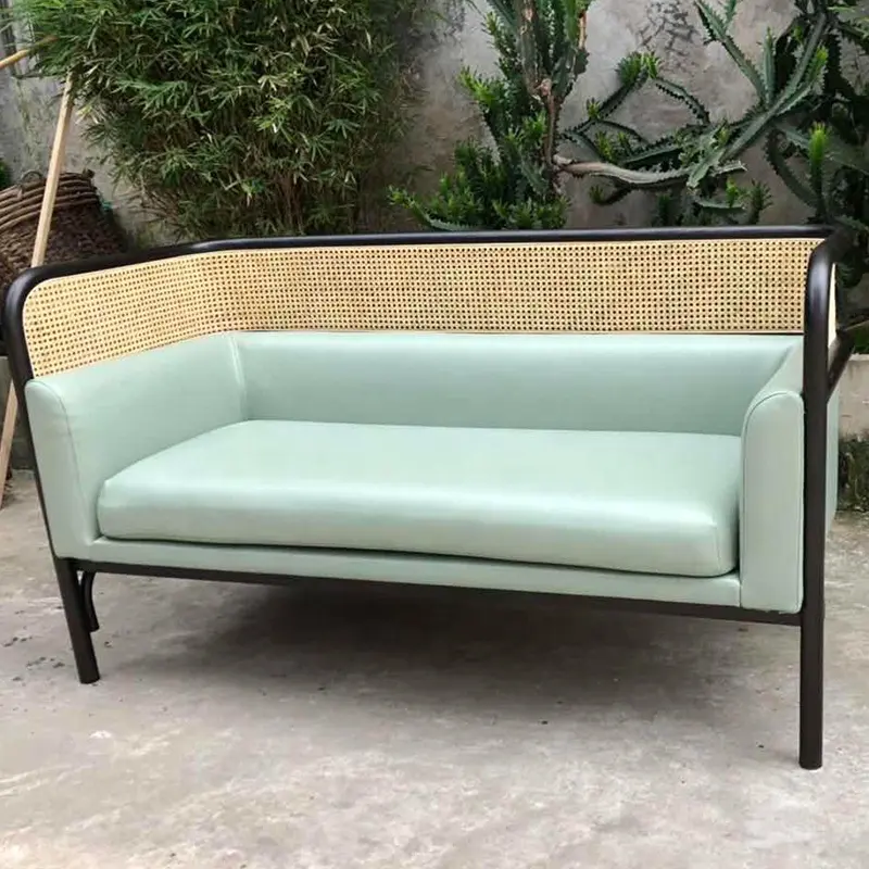 Wien Cane Gebogen Holz Thonet Struktur Polster Targa Lounge Stuhl Sofa