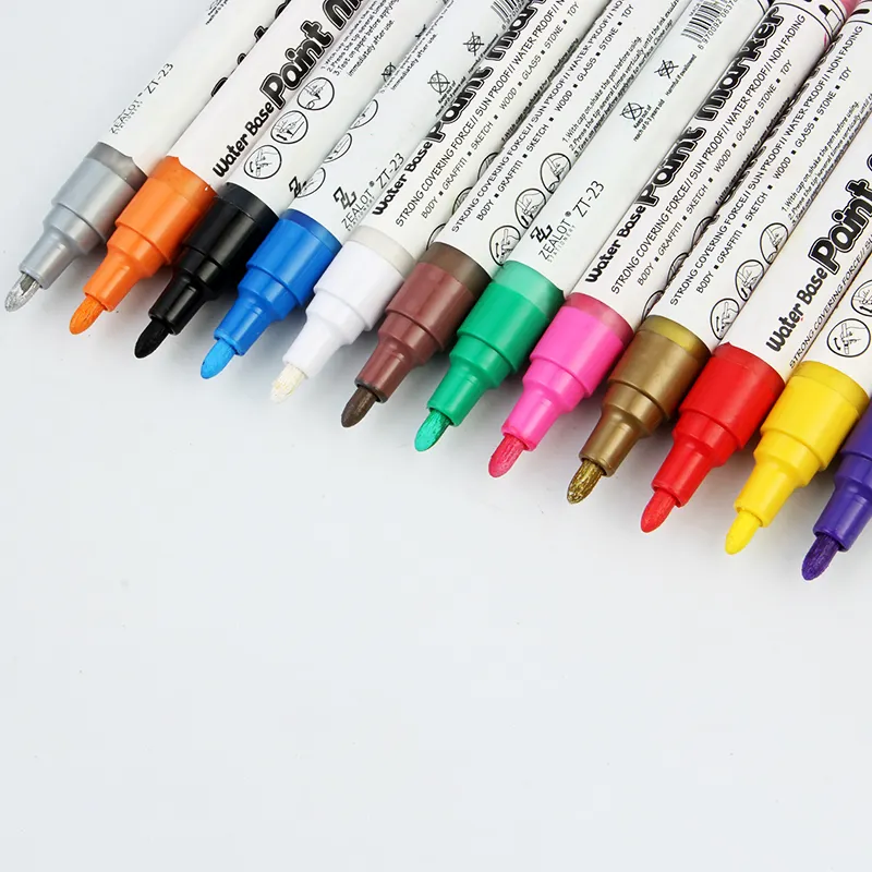 12/24 Pcs di Arte Marcatori 2-3mm Ago Sottile Penna di Colore Pennarello Indelebile Sharpie di Colore Acrilico Pittore Marker Art
