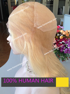 F846 Commande Personnalisée Perruque de Cheveux Humains Chinois Full Lace #613 Couleur 24 "Longueur 130% Densité de Cheveux Perruques Grandes Boucles - Product Image 3