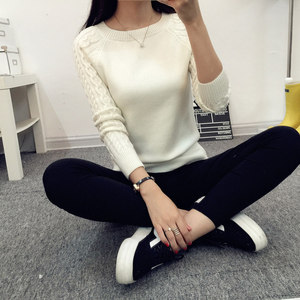 Suéteres y jerséis de punto liso para primavera y otoño, jersey de manga larga para mujer, Tops de tricot para mujer - Product Image 4