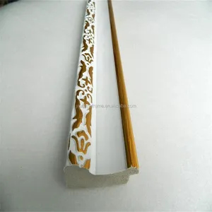 white with gold color mirror art frame mouldings in polystyrene