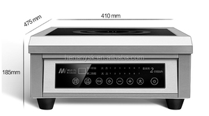 Fornello a Induzione Elettromagnetica Commerciale, Piano Cottura Piatto da Cucina 6000W, Piano Cottura a Induzione Elettrico da Banco con 2 Livelli di <span class=keywords><strong>Riscaldamento</strong></span> - Product Image 2