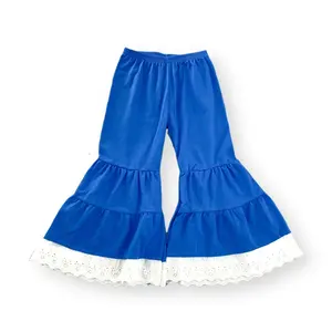 Pantalon Capris pour enfants, vêtement large à volants de couleur unie, pour petites filles, vente en gros, collection