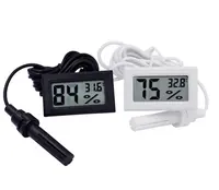 Medidor de temperatura e umidade digital, medidor de temperatura e umidade eletrônico embutido com sonda higrógrafo FY-12