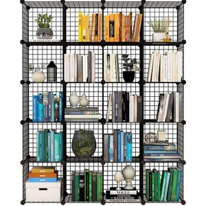 Cubes de <span class=keywords><strong>rangement</strong></span> en fil métallique DIY, 20 pièces, pour placard, jouets, livres, vêtements, cages pour animaux de compagnie, cubes modulaires en métal, organisateur - Product Image 1