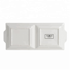 <span class=keywords><strong>Chine</strong></span> lave-vaisselle en céramique alimentaire diviser 2 compartiment assiettes à <span class=keywords><strong>dessert</strong></span> - Product Image 2