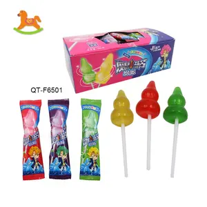 Dễ thương đầy màu sắc trái cây hương vị bầu rõ ràng cứng kẹo lollipop