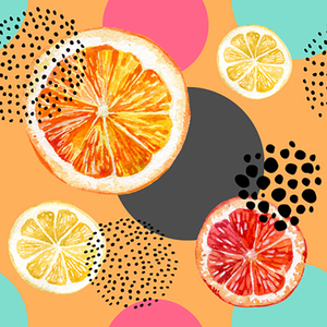 Alta Calidad de orange horizental acuarela pintura de la lona - Product Image 1