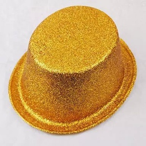 Chapeaux <span class=keywords><strong>de</strong></span> <span class=keywords><strong>fête</strong></span> bon marché à la mode <span class=keywords><strong>Chapeau</strong></span> haut <span class=keywords><strong>de</strong></span> forme plat en plastique pvc pailleté pour enfants et adultes - Product Image 2