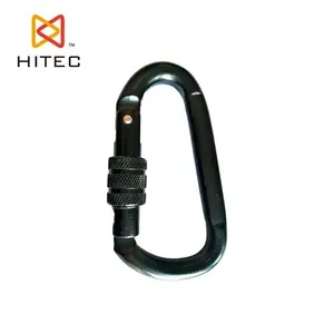 Karabiner haken aus Kohlenstoffs tahl, flacher Karabiner haken mit Schraube