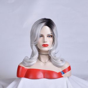 <span class=keywords><strong>Parrucca</strong></span> Popolare Grigio Scuro in Capelli Sintetici, Senza Elastico, Lunga, Colore Nero Naturale 1B/Grigio, Resistente al Calore, da <span class=keywords><strong>Donna</strong></span> - Product Image 1