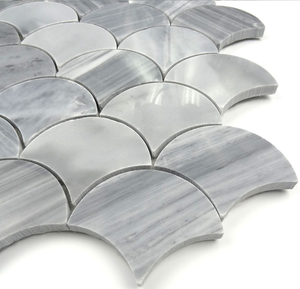 Mosaico de Escamas de Pescado Gris Italiano para Piso de Baño - Product Image 3