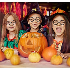 Plastica nera Guidata Occhiali Occhiali Rotondi Cornice Nessuna Lenti per Halloween Costume Party - Product Image 3