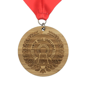 Medaglie in Legno Ecologiche con Logo Stampato al Laser per Maratone e Competizioni Sportive, Vendita all'Ingrosso - Product Image 4