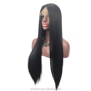 100% Brésilienne cheveux Raides Cheveux Longs Full Lace Wigs avec le moyen-partie la meilleure qualité <span class=keywords><strong>Suisse</strong></span> dentelle - Product Image 3