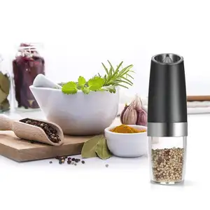 Ensemble de moulin à sel et à poivre électrique à gravité avec grossièreté réglable Moulin à poivre et à sel automatique alimenté par batterie avec bleu - Product Image 1