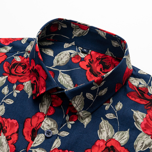 2019 nueva venta al por mayor de los hombres de manga larga estampado Casual modelo Whitespot Redshirt camisa - Product Image 5