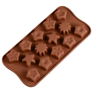 15 cavity baking cake tools sun star silicone chocolate mold