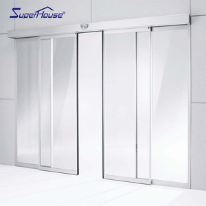 Alibaba Hot Sale Commercial Automatic Sliding Glass Graphic Design Glass Aluminum Alloy Hotel Door Modern Waterproof Finished