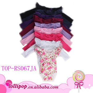 Pagliaccetto per neonati e bambine all'ingrosso <span class=keywords><strong>abbigliamento</strong></span> da Boutique floreale e solido in bianco a 3 strati di cotone manica a balbuzie per bambini - Product Image 4